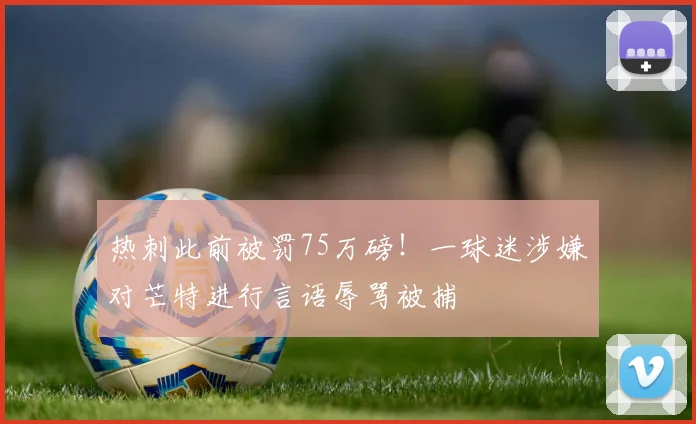 热刺此前被罚75万磅！一球迷涉嫌对芒特进行言语辱骂被捕